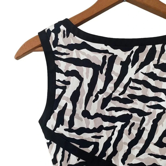 Karen Millen Zebra Print Cutout Back Dress 4 Black White Bodycon Cocktail - Picture 8 of 15